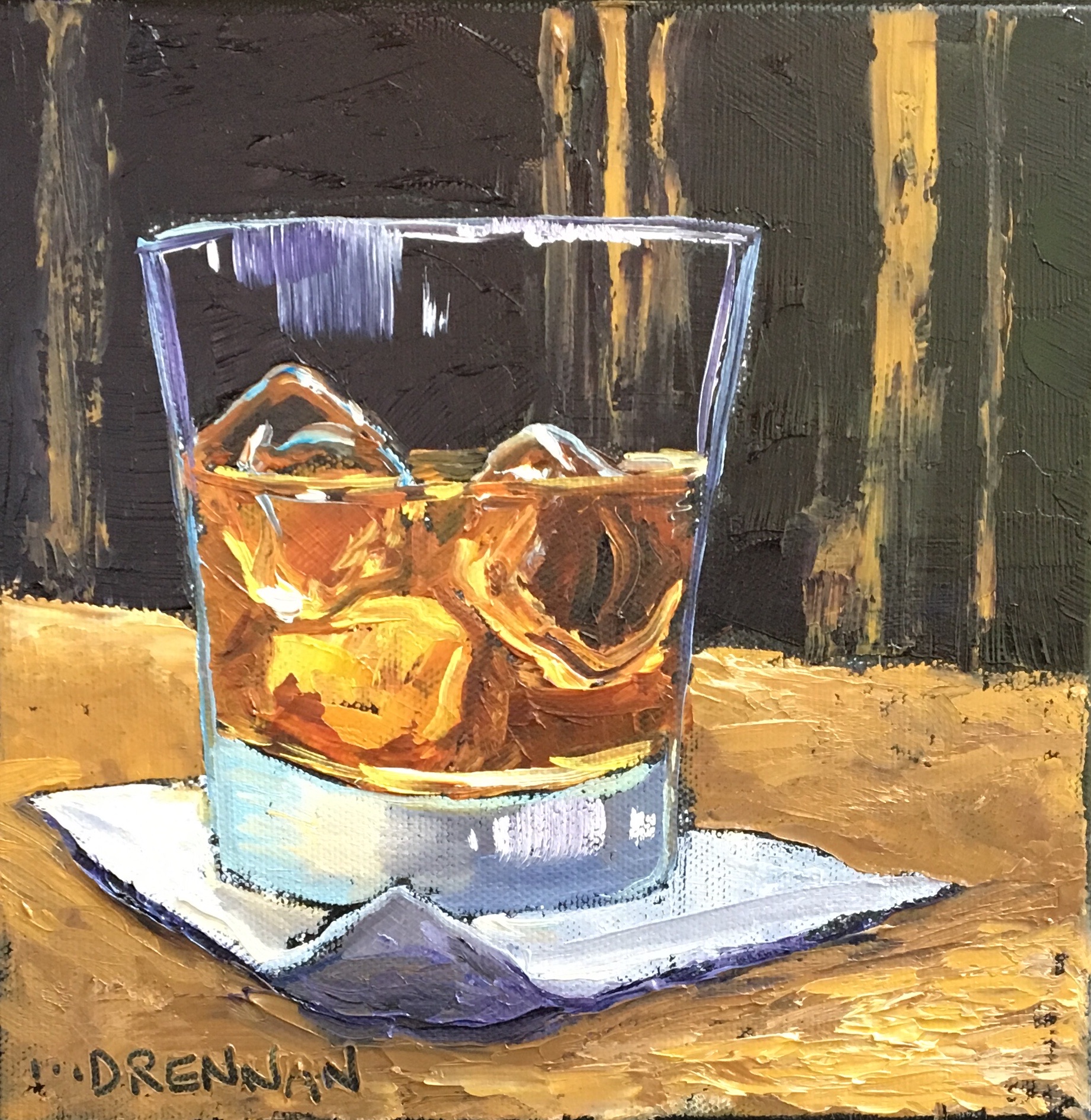Bourbon on Cocktail Napkin